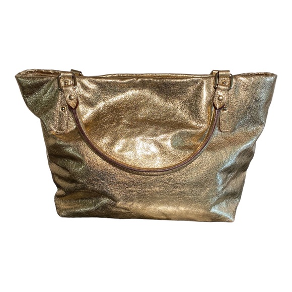 Kate Spade Gold Metallic Tote Bag - Picture 2 of 16
